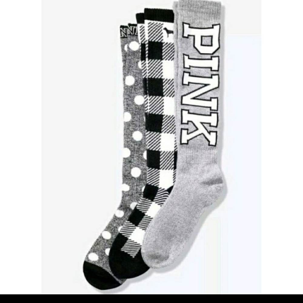 3 pair of VS Pink Socks